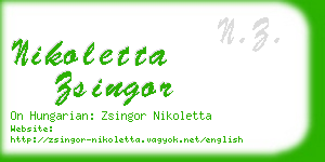 nikoletta zsingor business card